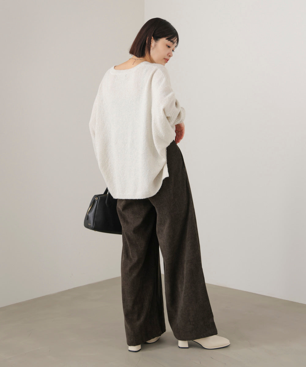 ストレッチベロアライクタックパンツ