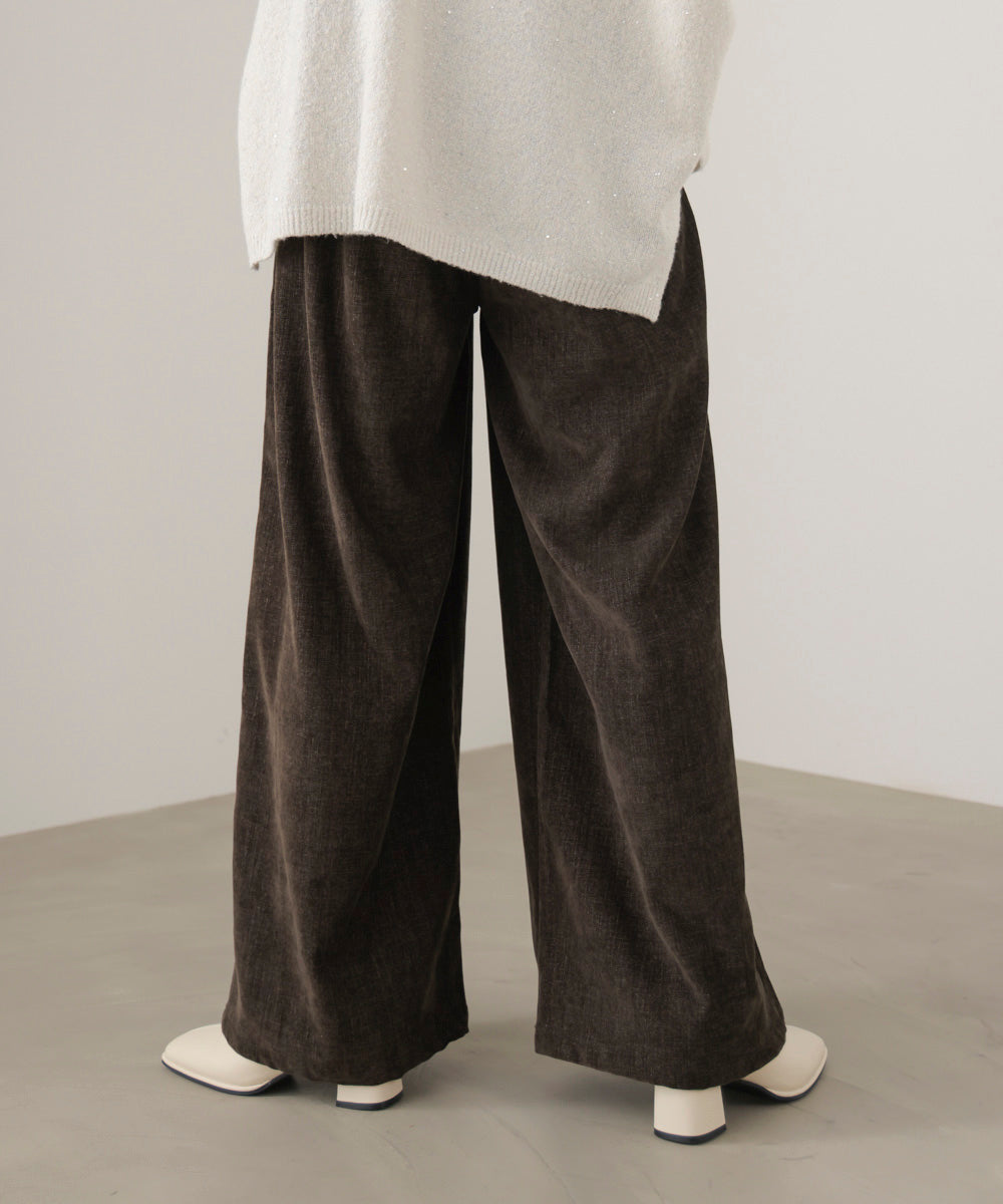 ストレッチベロアライクタックパンツ