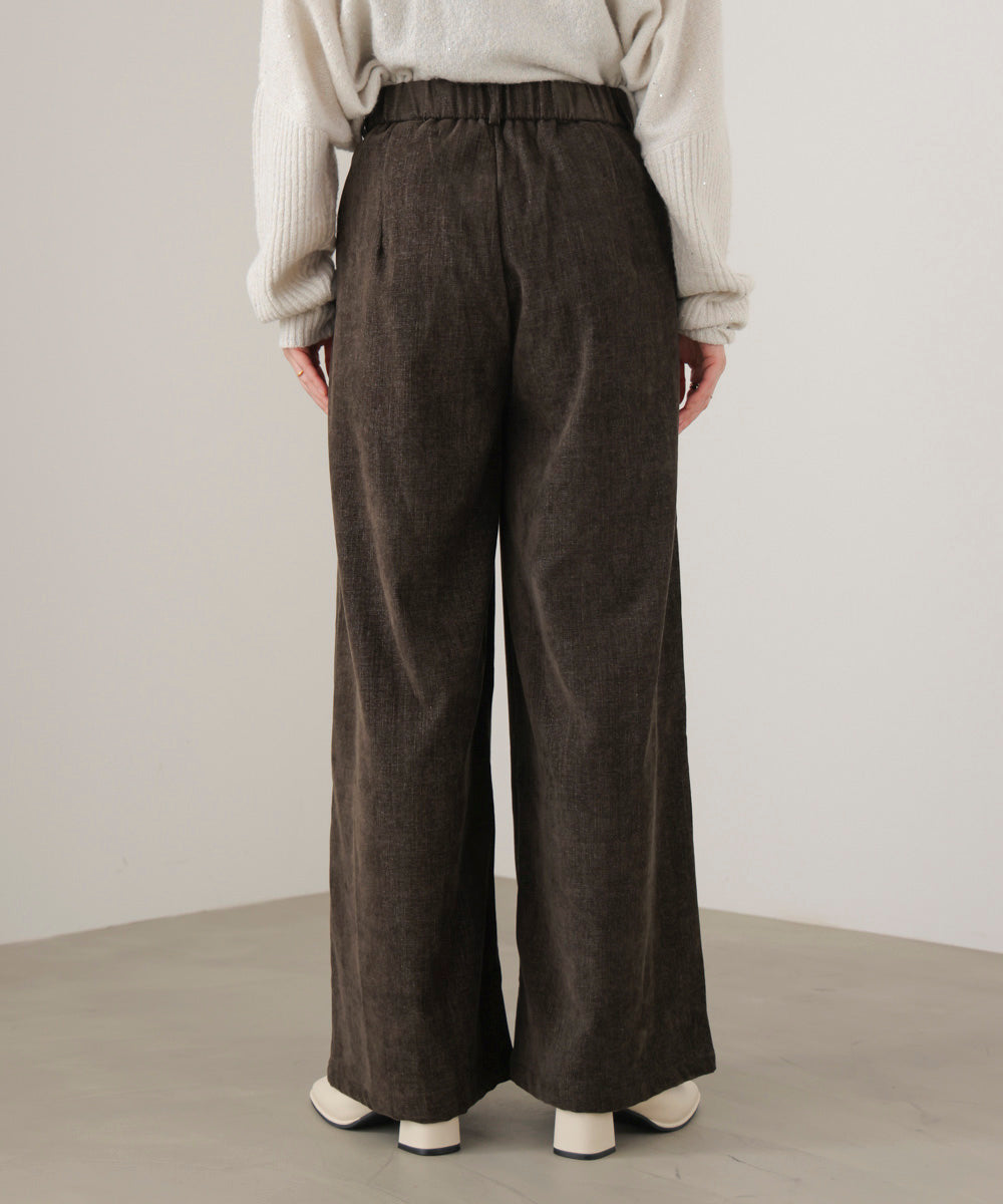 ストレッチベロアライクタックパンツ