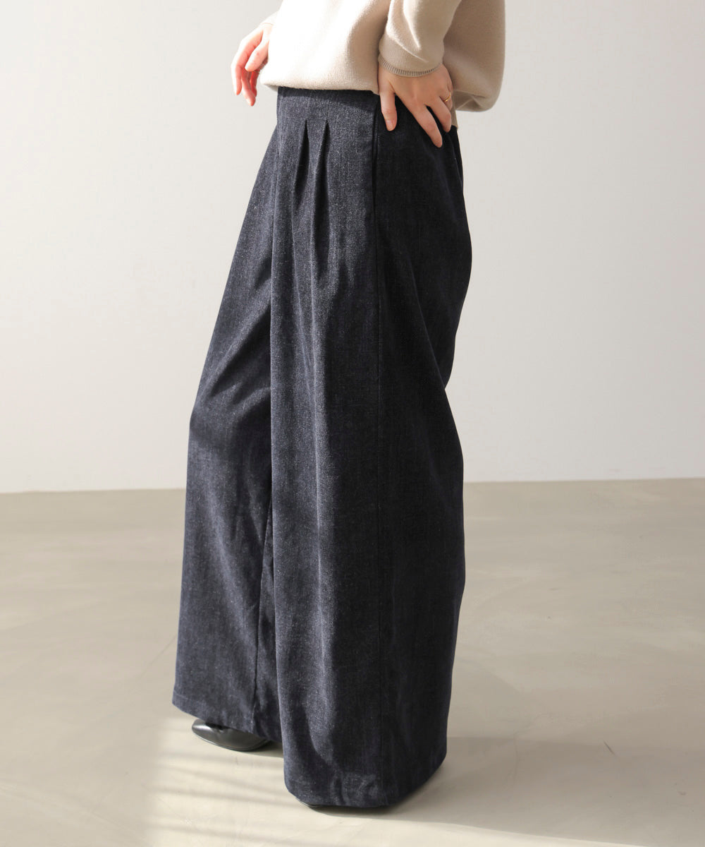 ストレッチベロアライクタックパンツ