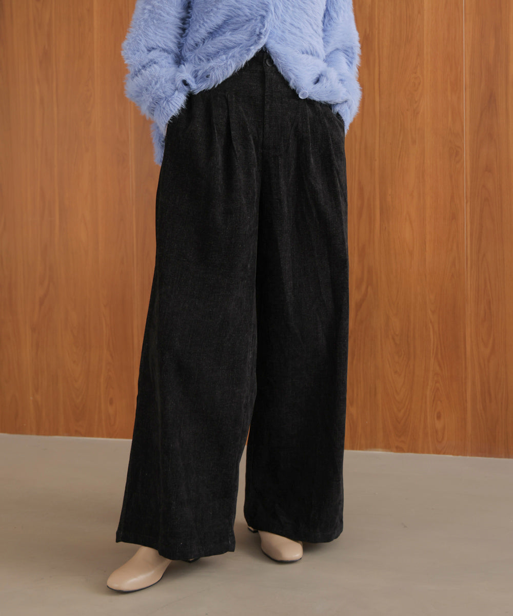 ストレッチベロアライクタックパンツ