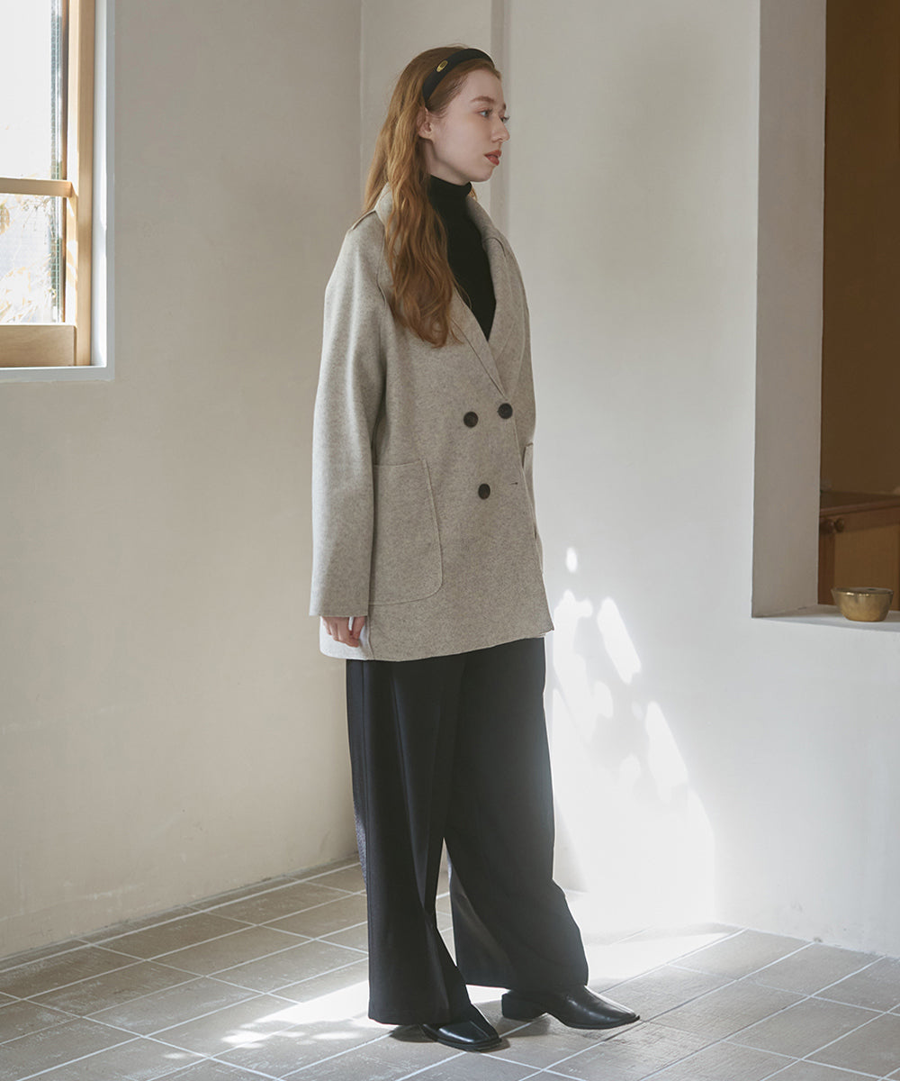 ウールライクテーラードダブルジャケット