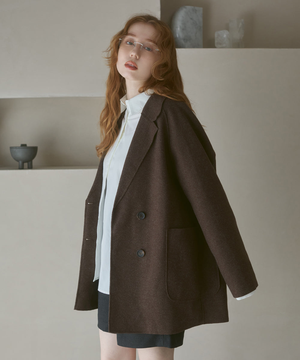 ウールライクテーラードダブルジャケット