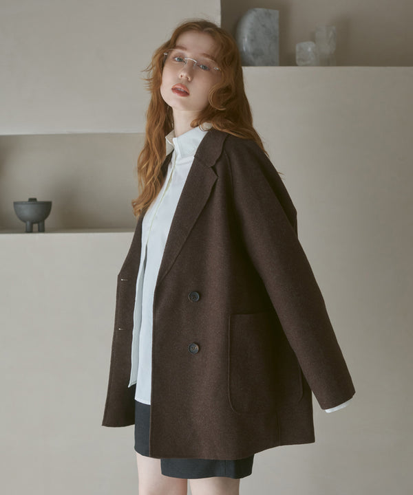 ウールライクテーラードダブルジャケット