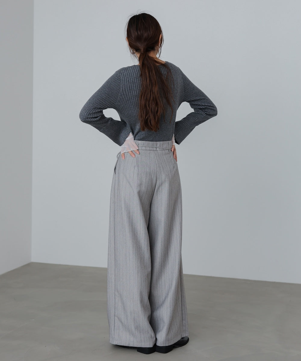 ストライプヘリンボーンパンツ