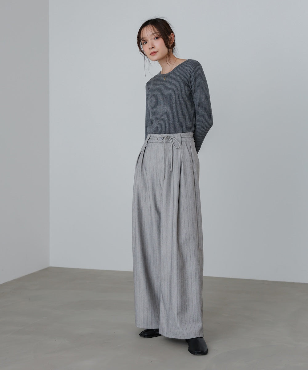 ストライプヘリンボーンパンツ