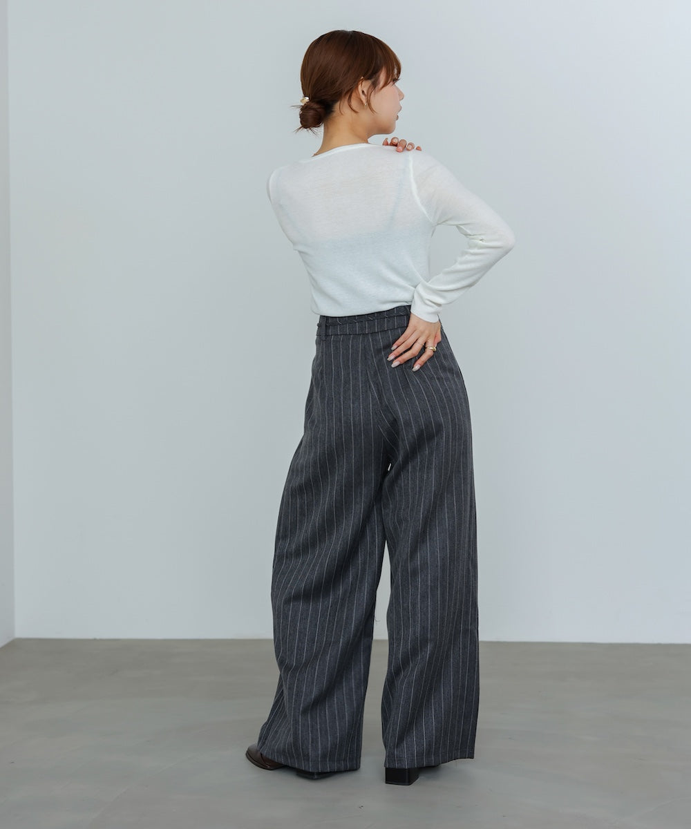 ストライプヘリンボーンパンツ