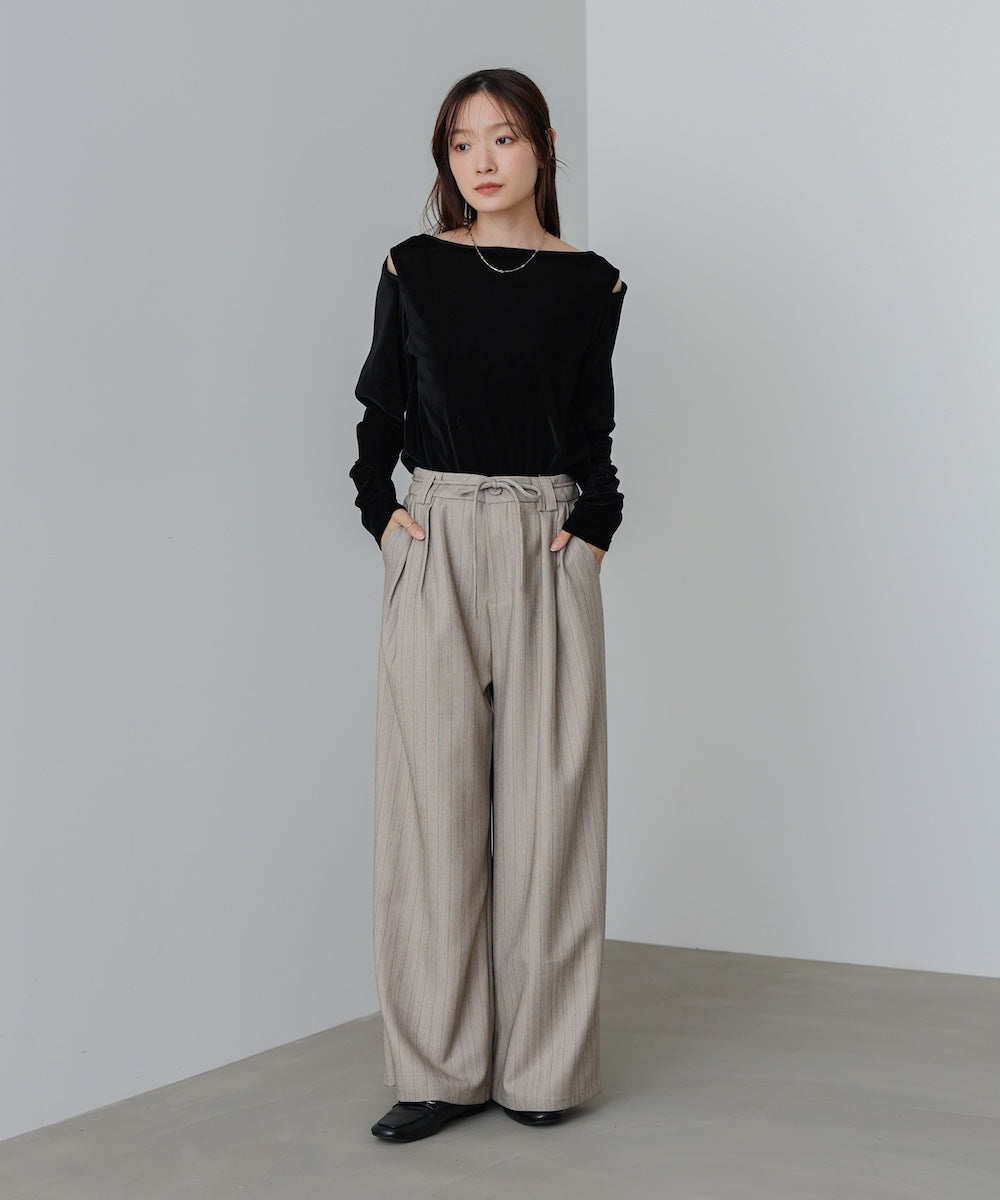 ストライプヘリンボーンパンツ