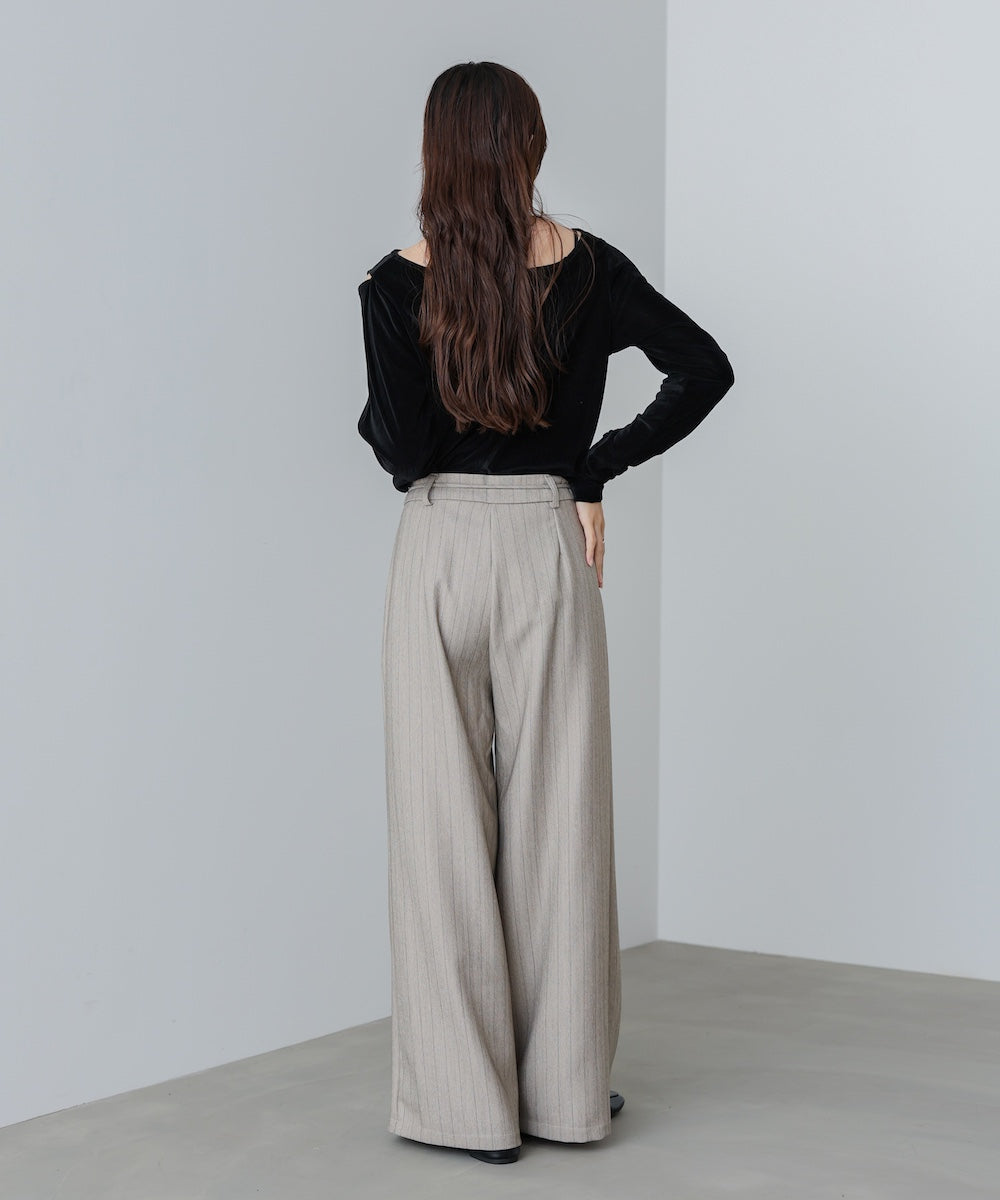 ストライプヘリンボーンパンツ