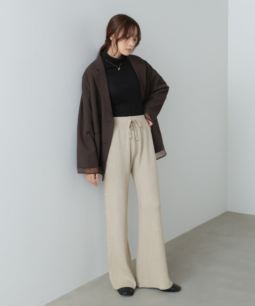 サイドフリンジニットパンツ