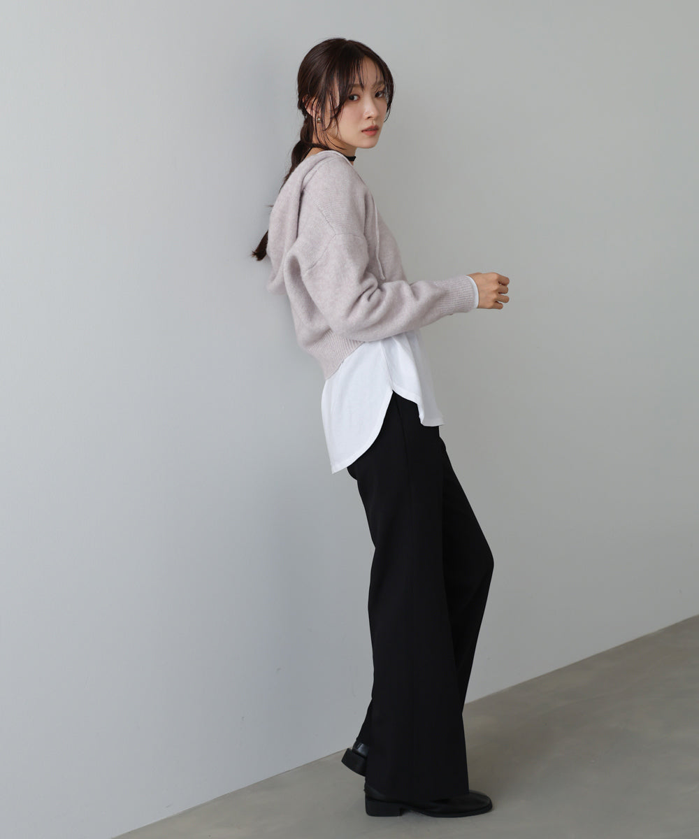 フーディーニットトップス