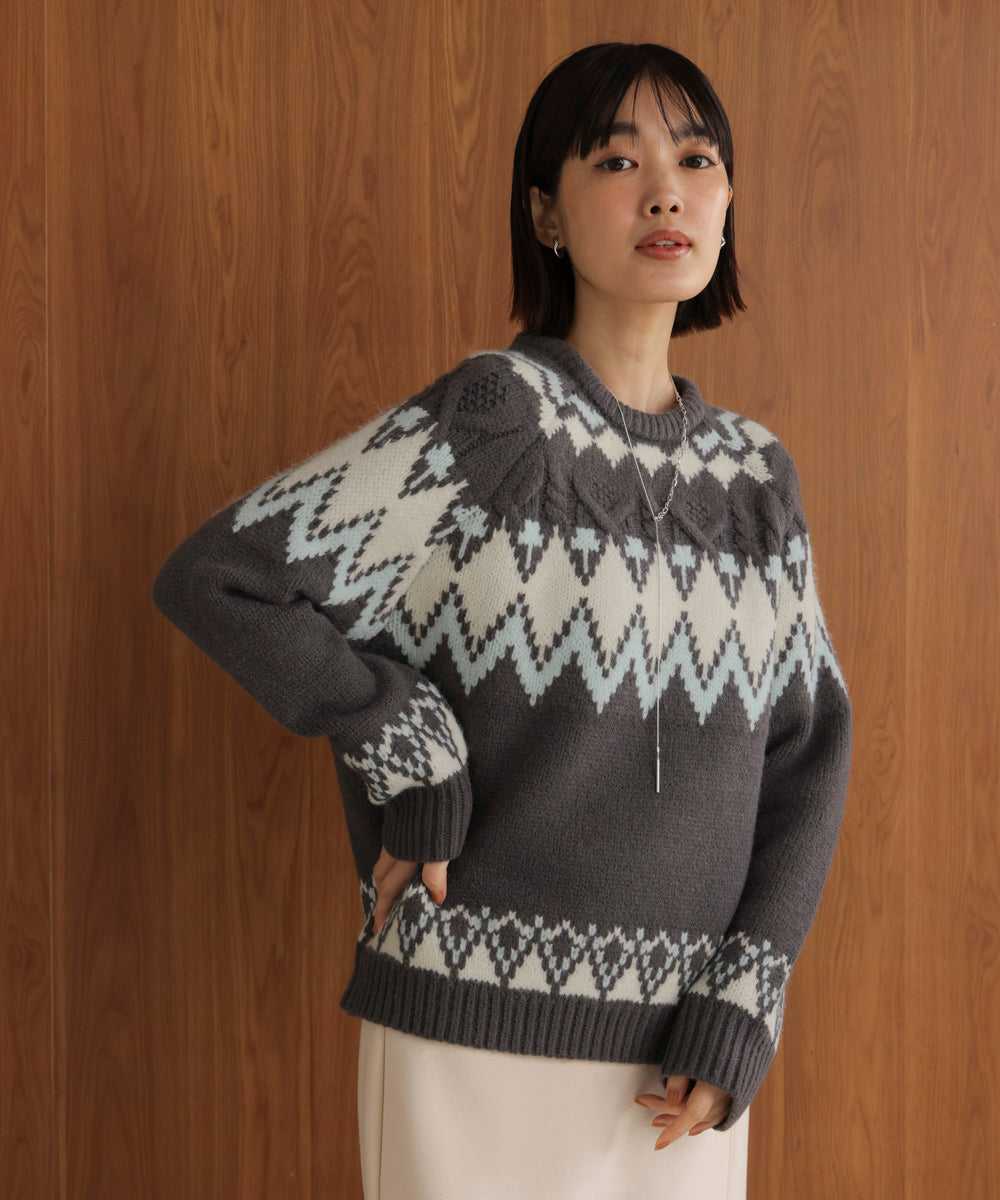 ノルディック柄ニット