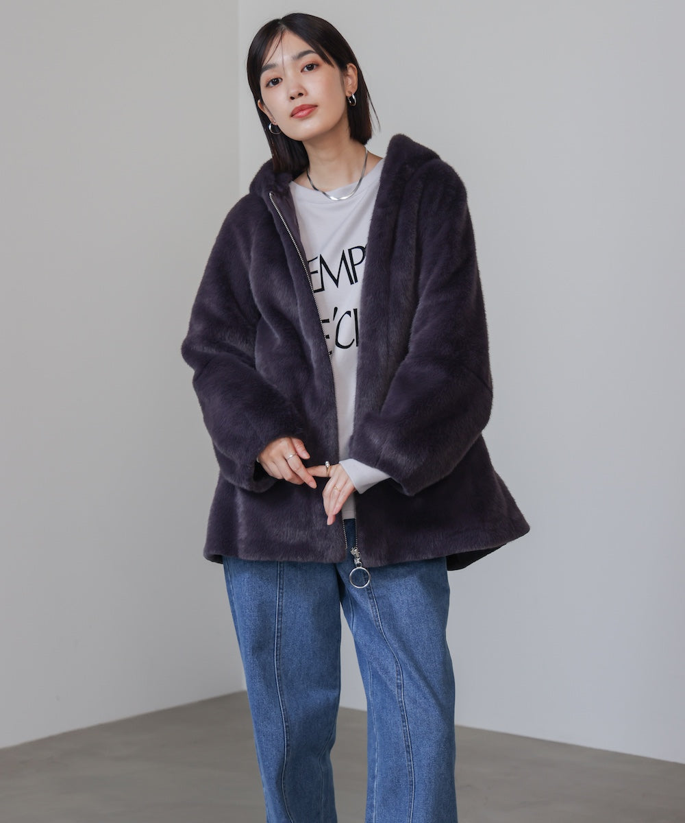 フェイクファーコート