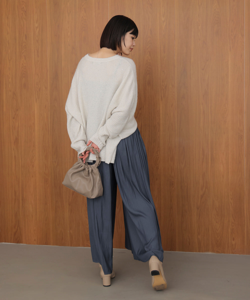 ギャザーウエストワイドパンツ