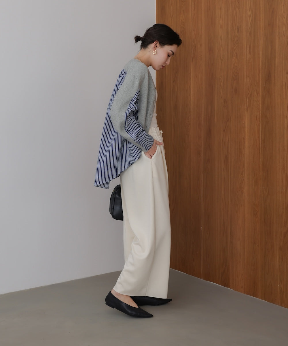 バックストライプニットカーディガン