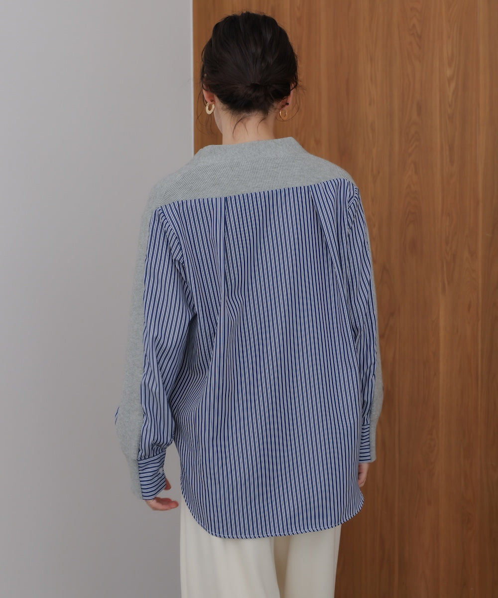 バックストライプニットカーディガン