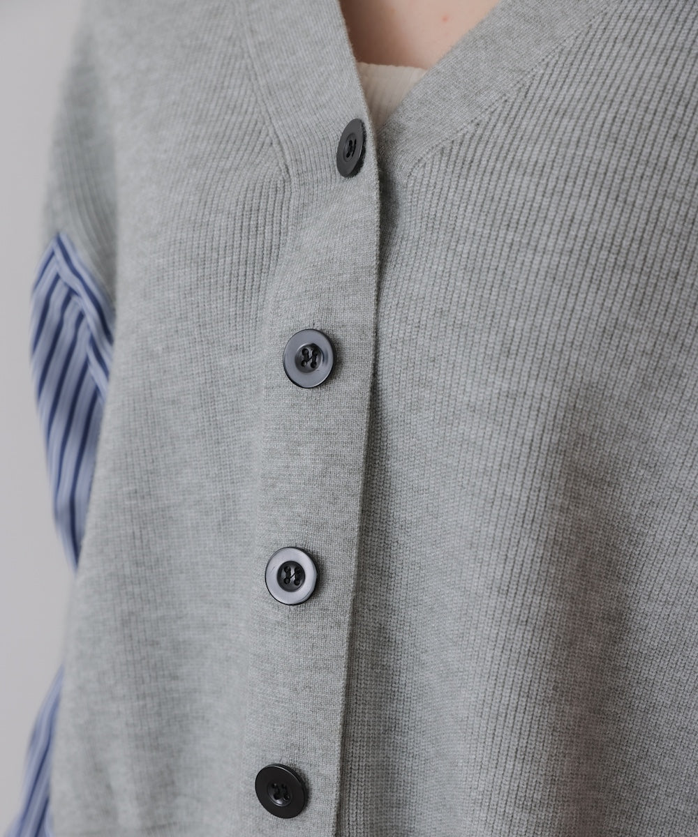 バックストライプニットカーディガン