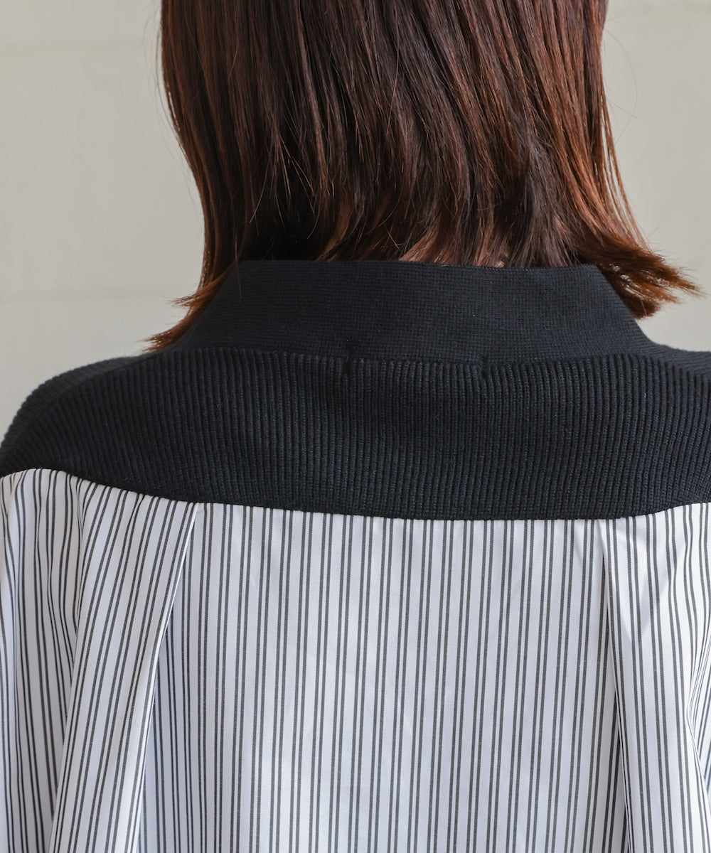 バックストライプニットカーディガン