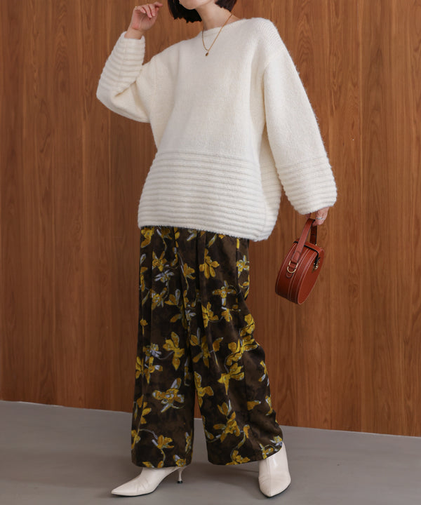 クラシックフラワーワイドパンツ