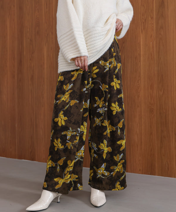 クラシックフラワーワイドパンツ