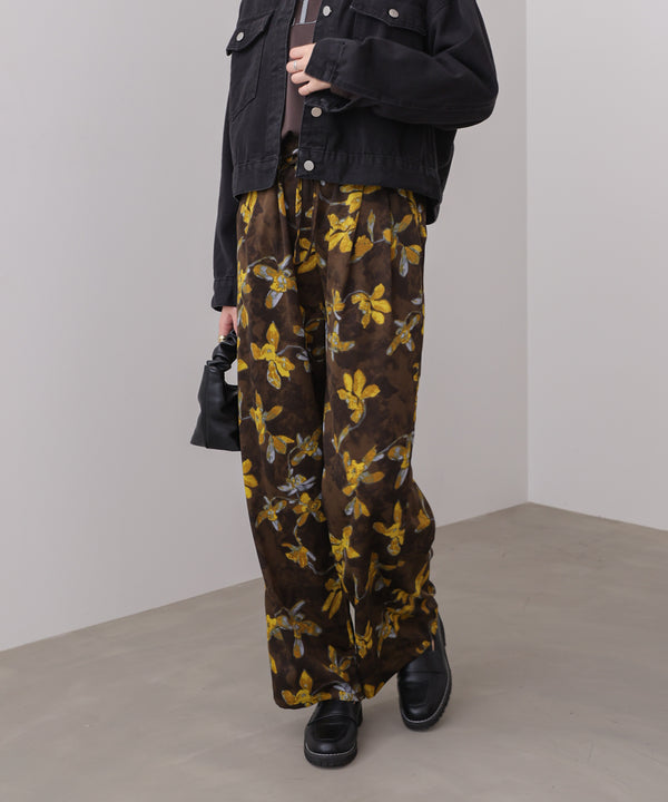 クラシックフラワーワイドパンツ
