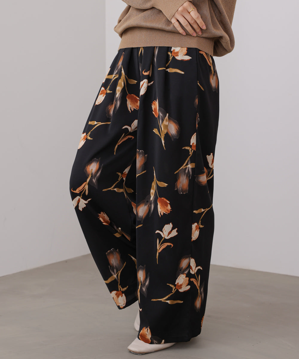 クラシックフラワーワイドパンツ