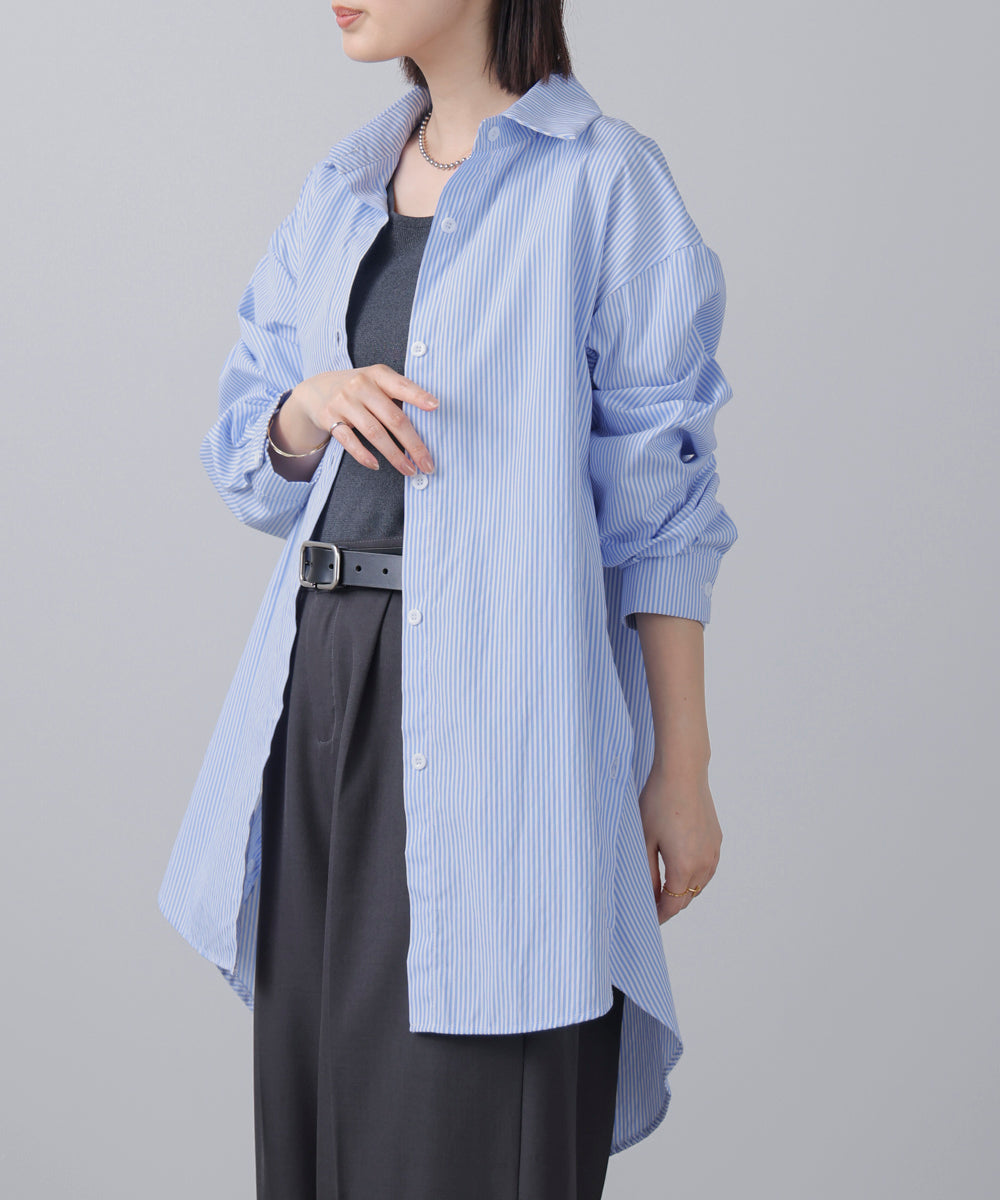 ストライプシャツチュニック