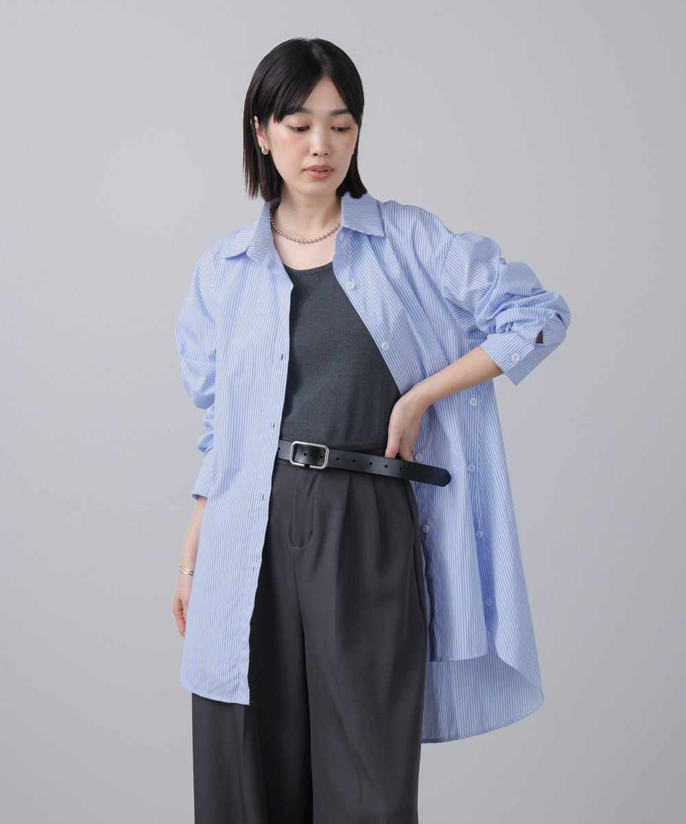 ストライプシャツチュニック