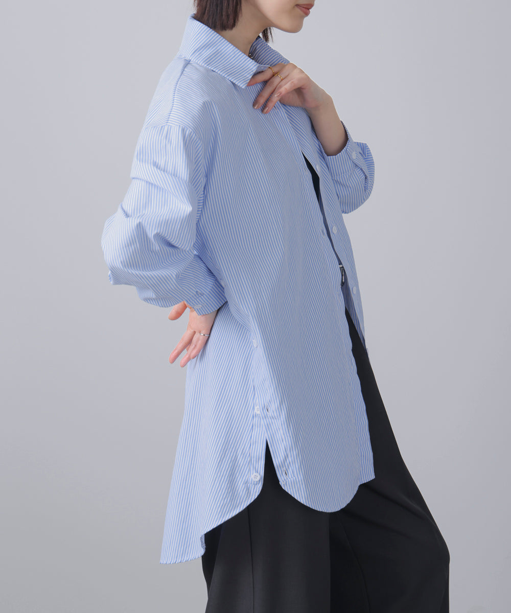 ストライプシャツチュニック