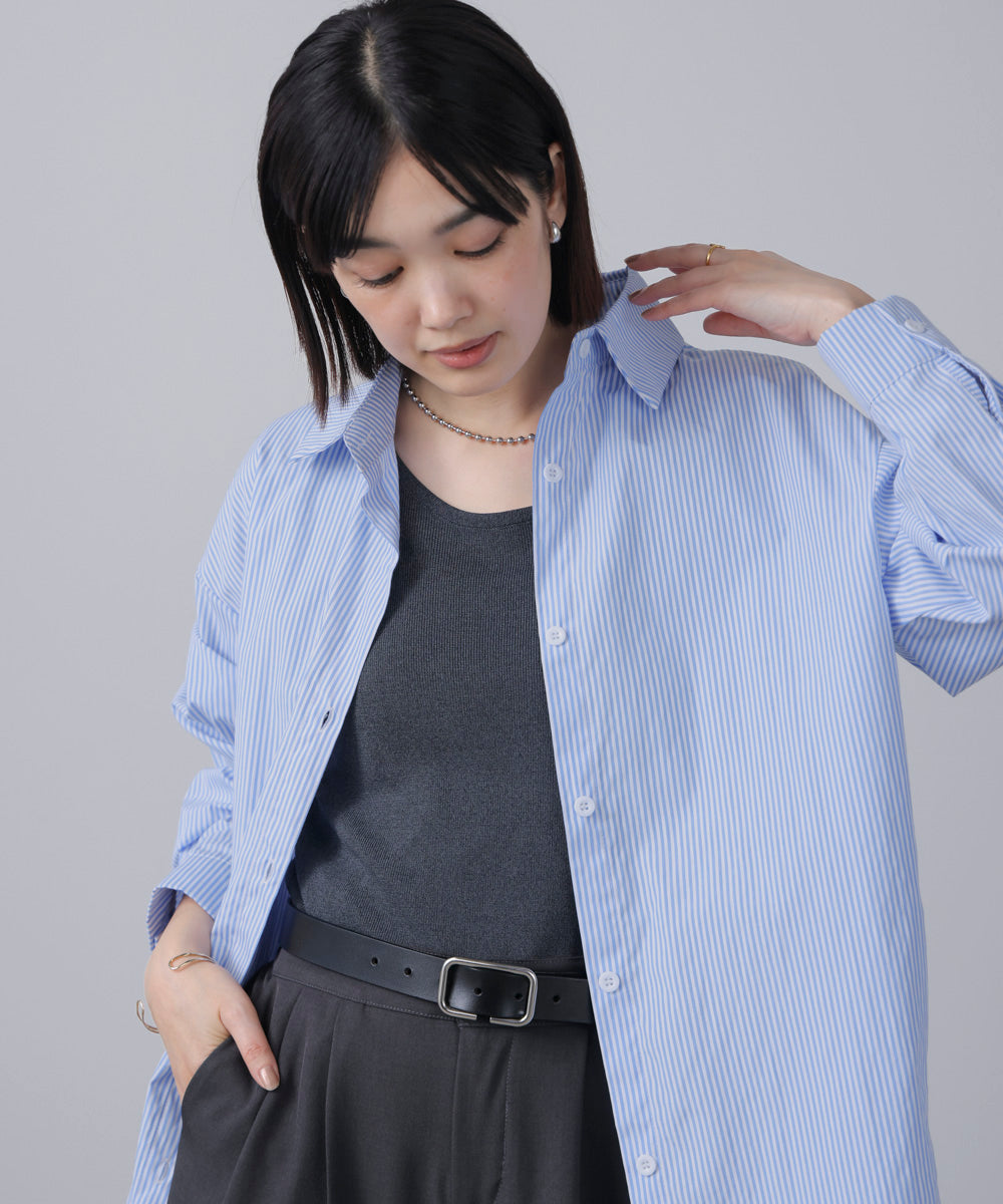 ストライプシャツチュニック