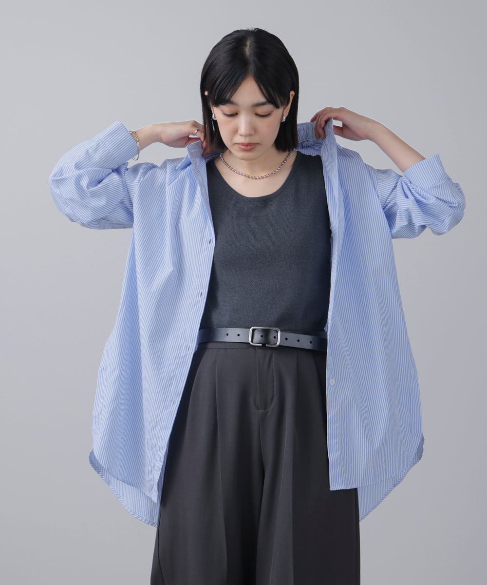 ストライプシャツチュニック