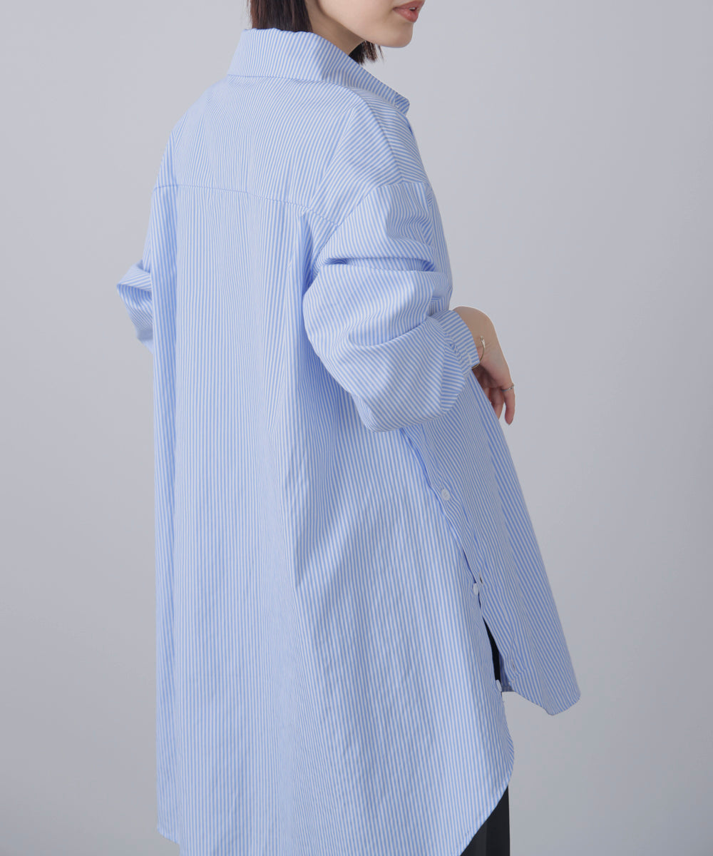 ストライプシャツチュニック