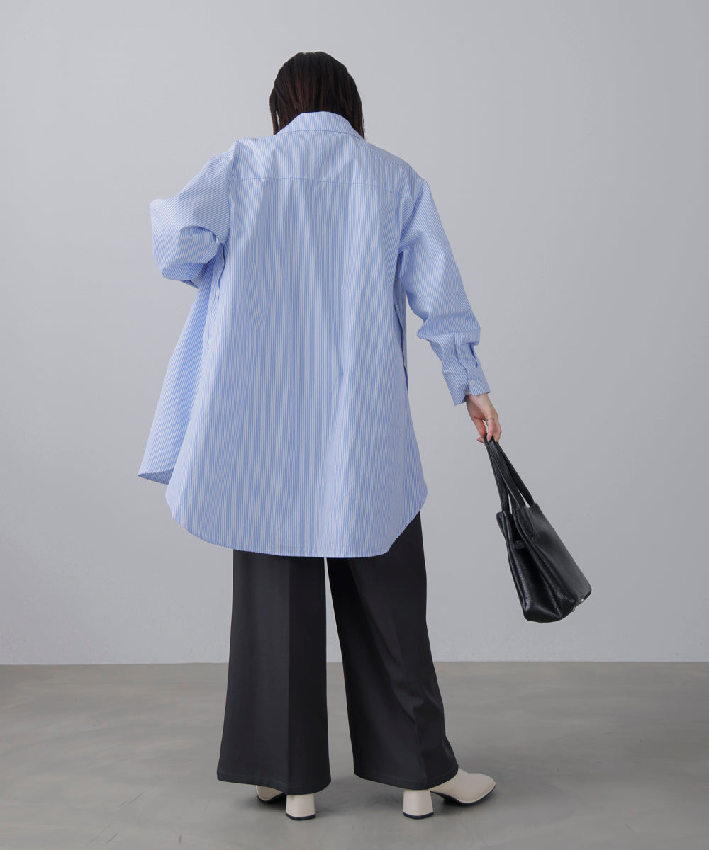 ストライプシャツチュニック