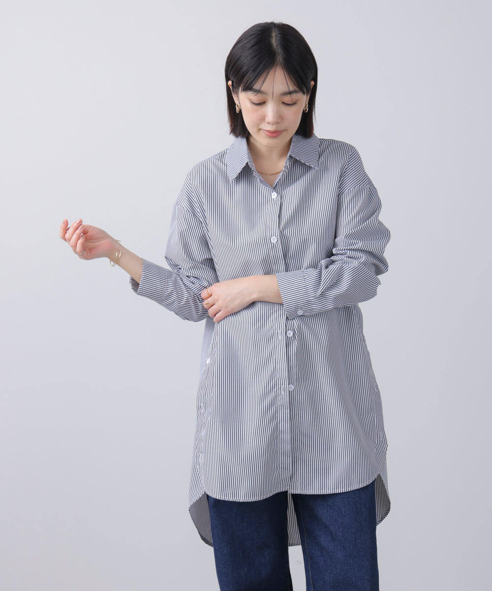ストライプシャツチュニック