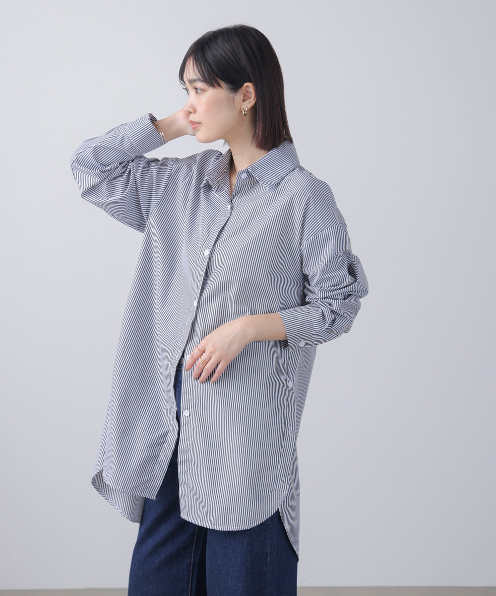 ストライプシャツチュニック