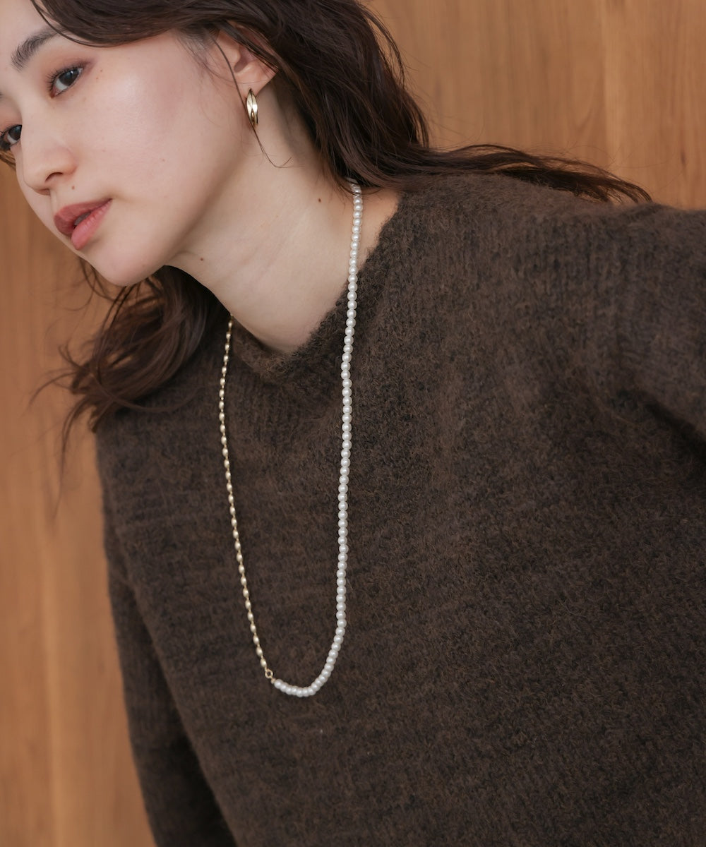 パール*メタルロングネックレス