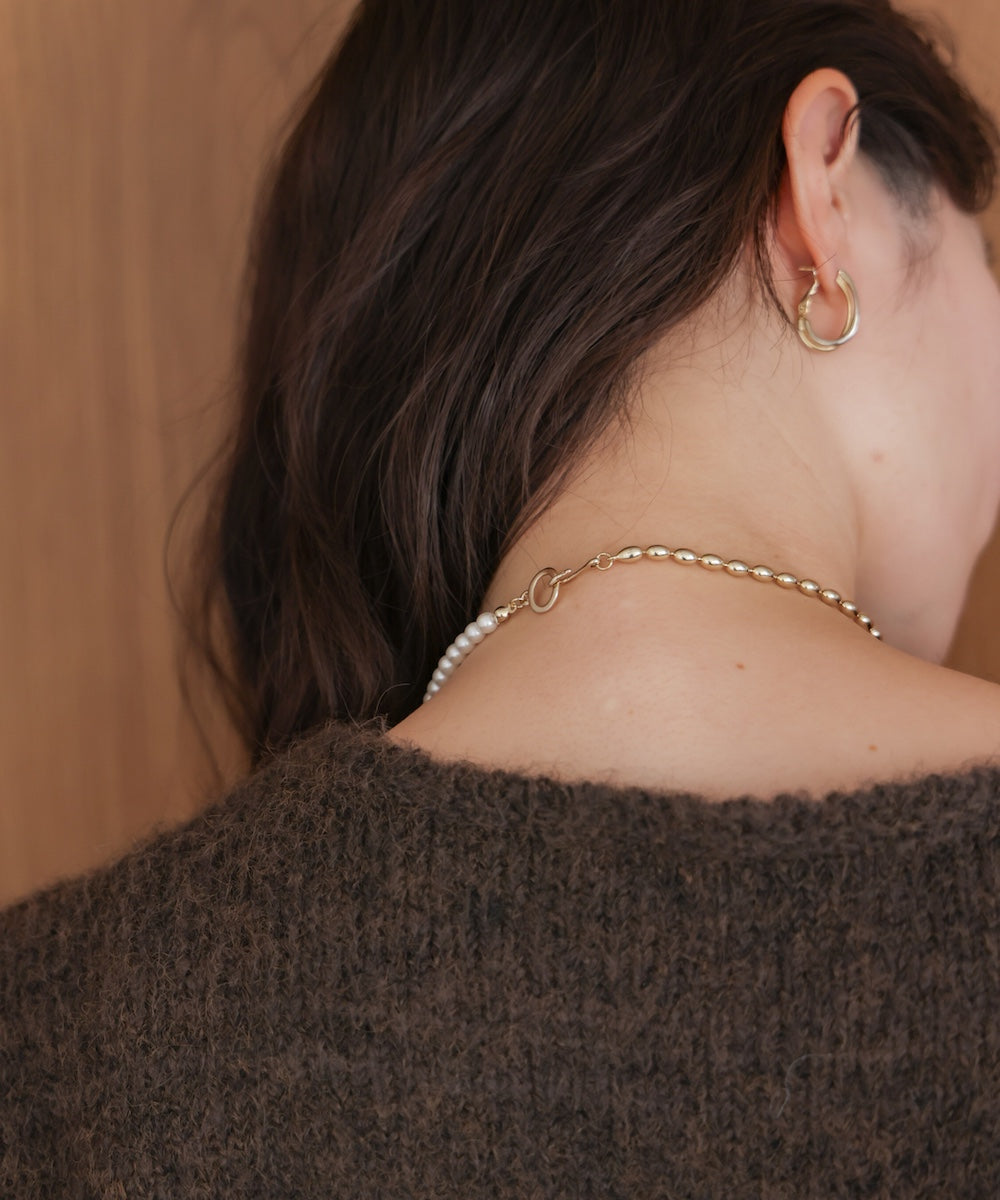 パール*メタルロングネックレス