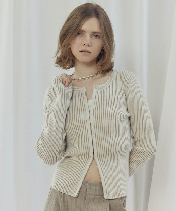 CREW NECK CARDIGAN