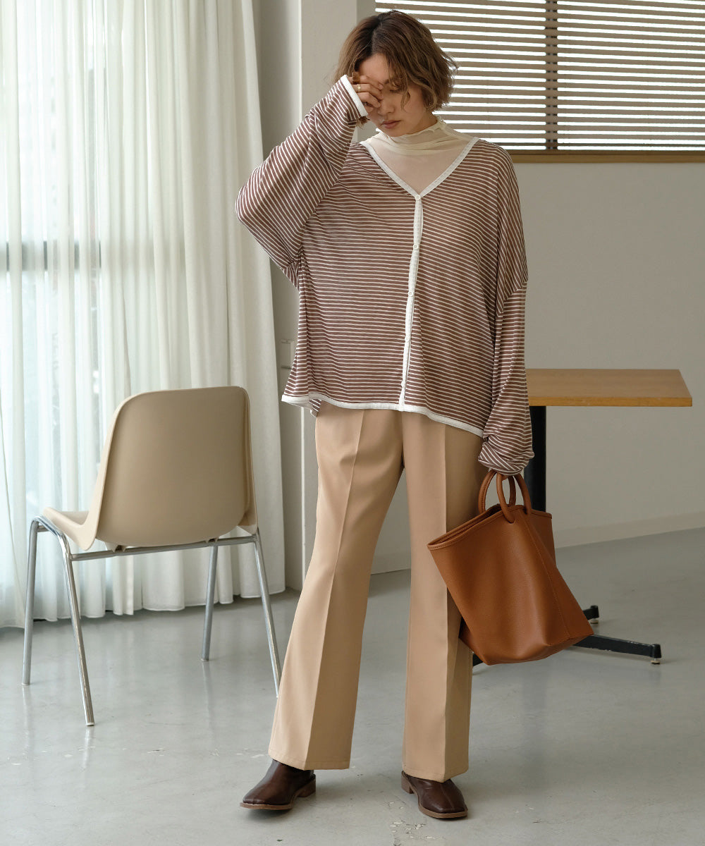 Bab ルーズボーダーカーディガン