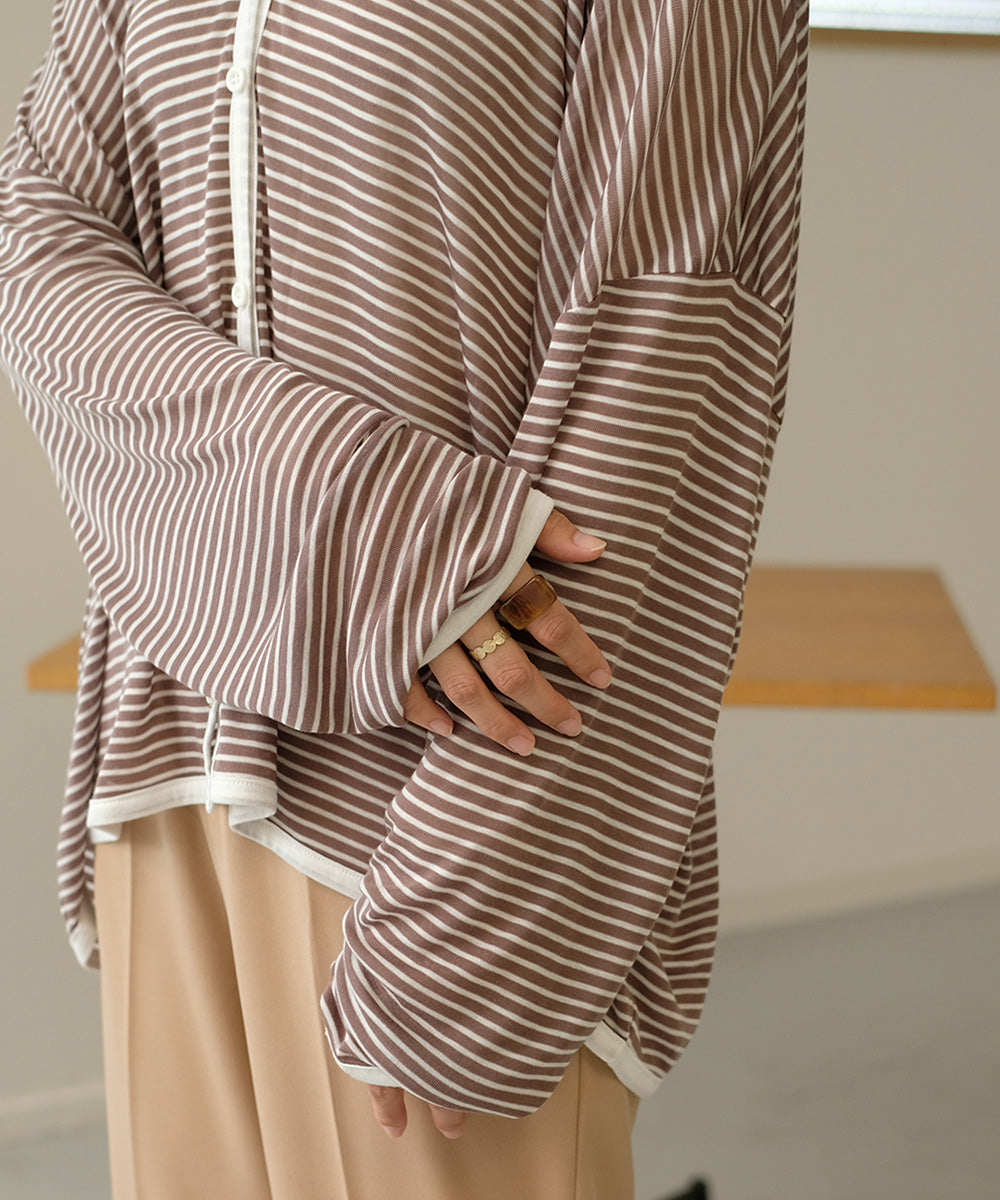 Bab ルーズボーダーカーディガン