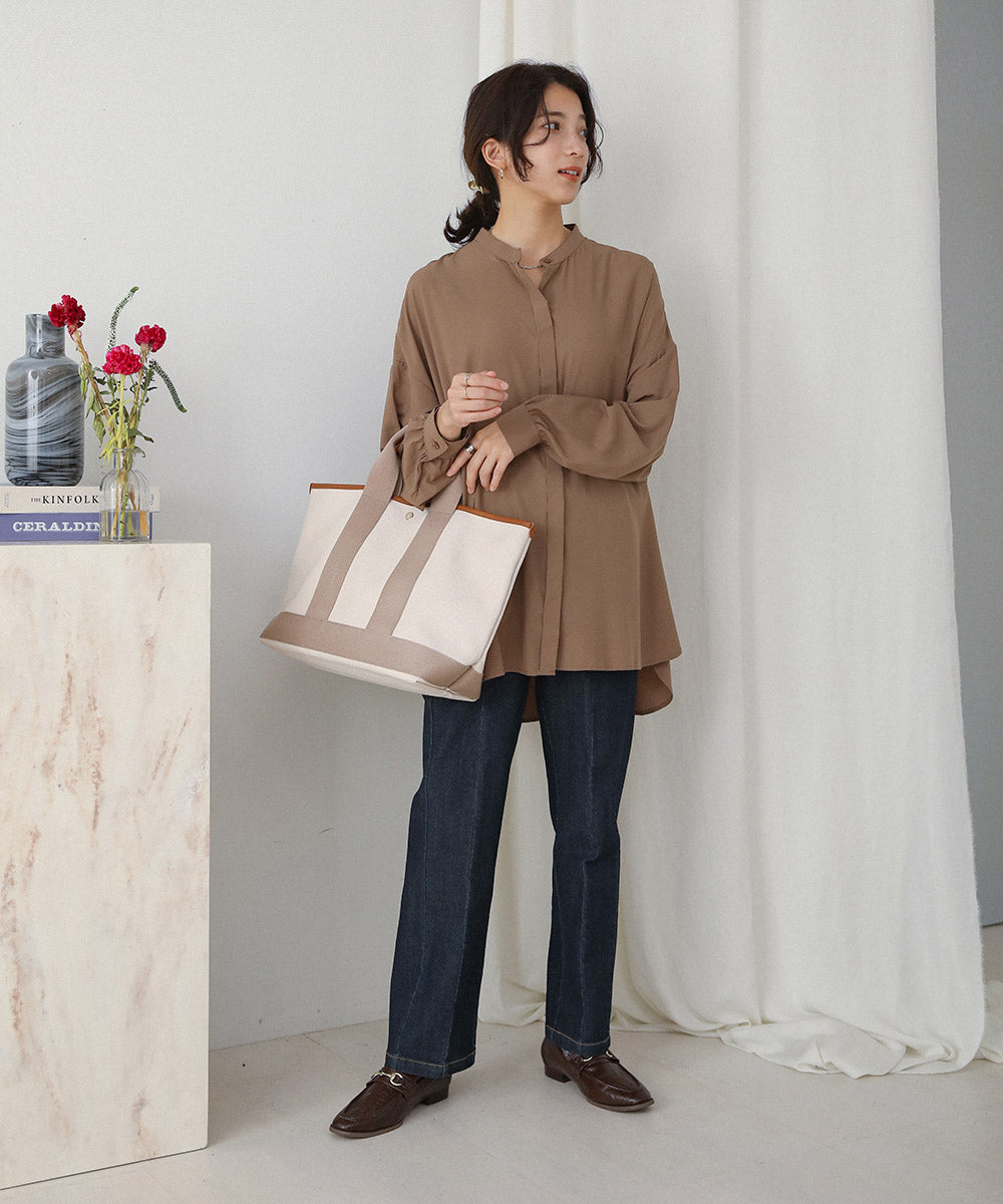 BouJeloud シルキーストレッチシャツチュニック