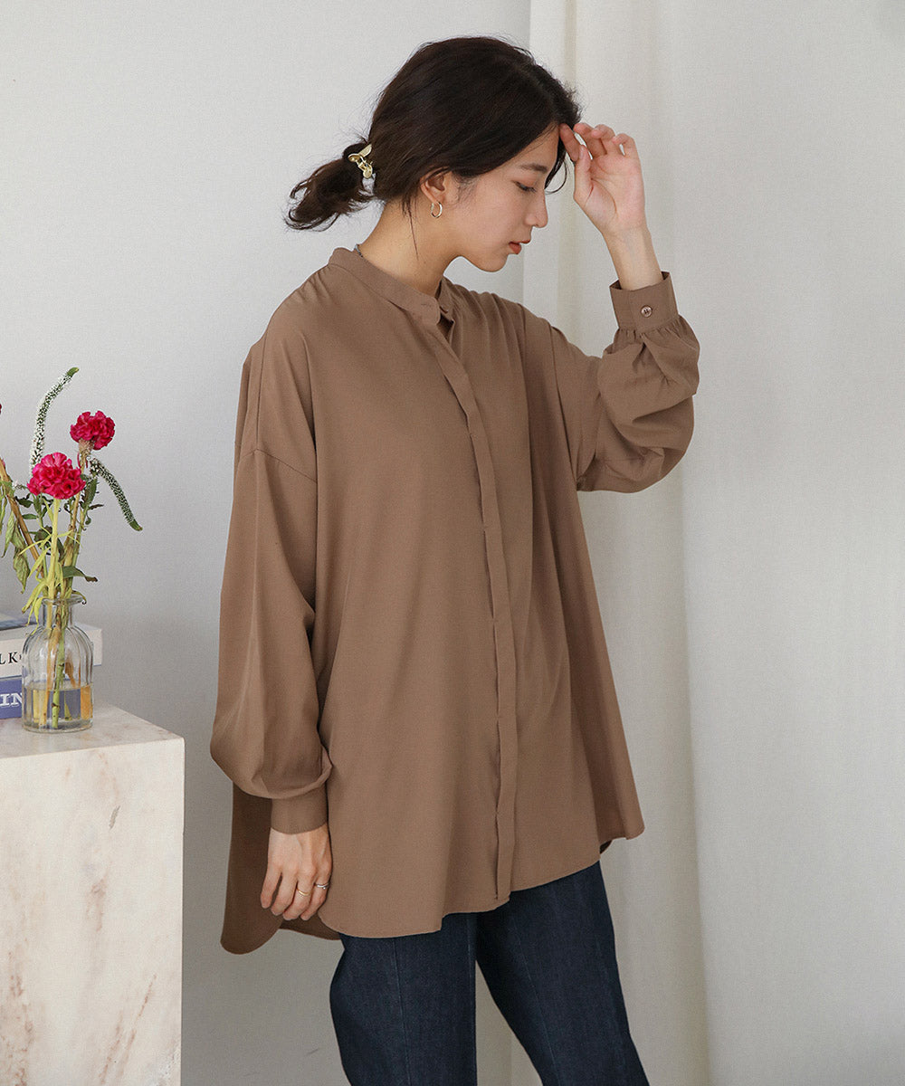 BouJeloud シルキーストレッチシャツチュニック