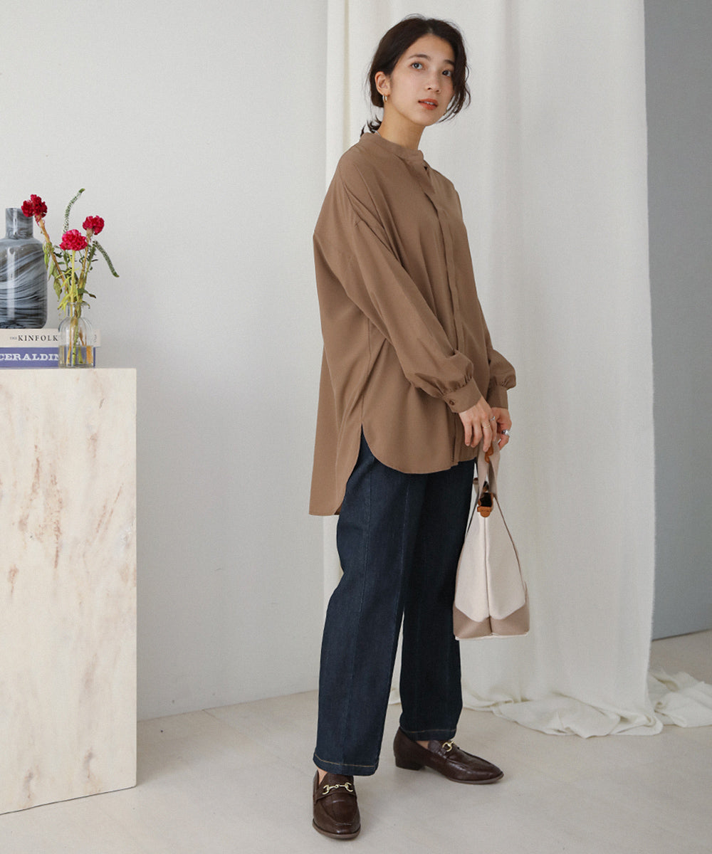 BouJeloud シルキーストレッチシャツチュニック