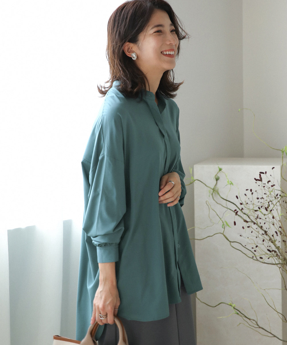 BouJeloud シルキーストレッチシャツチュニック