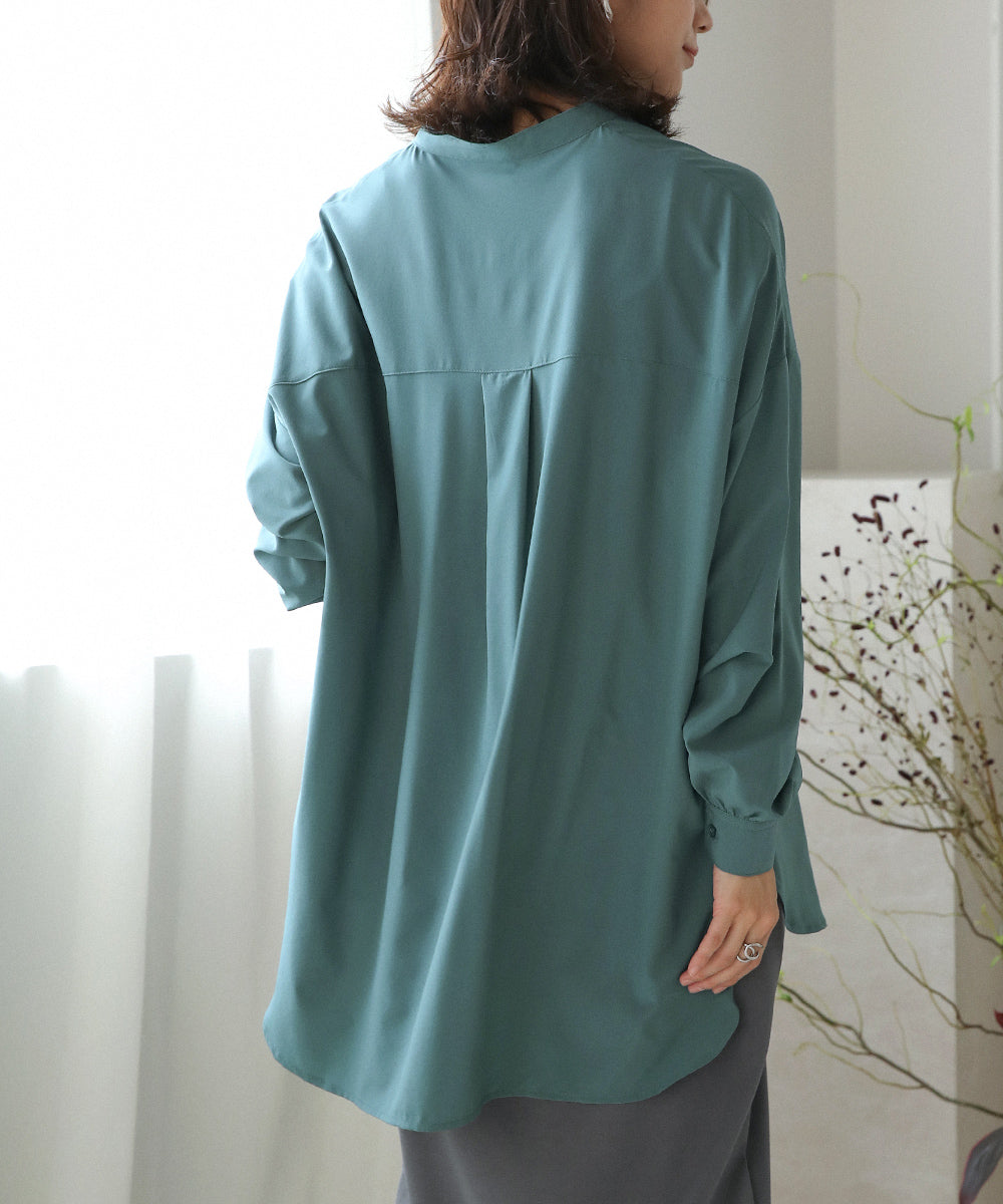 BouJeloud シルキーストレッチシャツチュニック