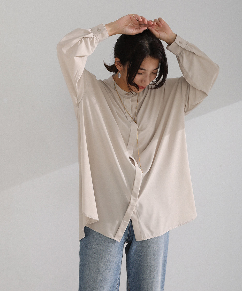 BouJeloud シルキーストレッチシャツチュニック