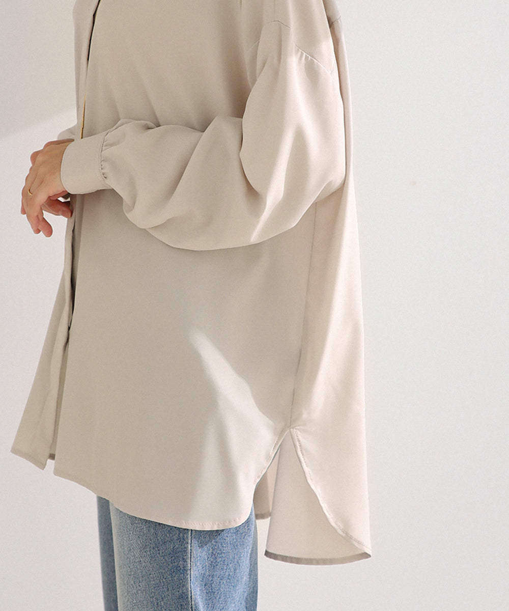 BouJeloud シルキーストレッチシャツチュニック