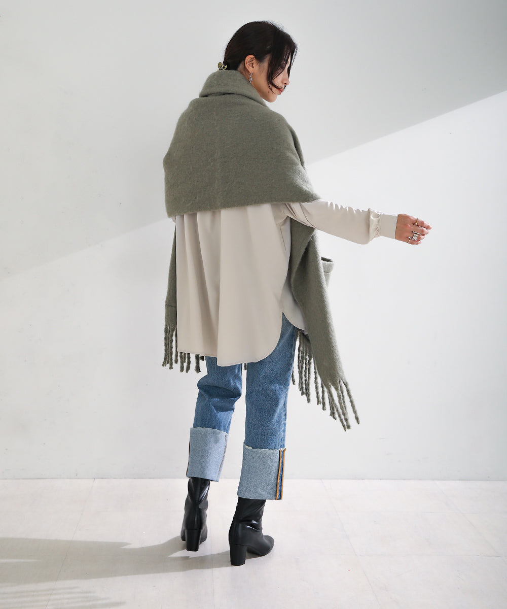 BouJeloud シルキーストレッチシャツチュニック