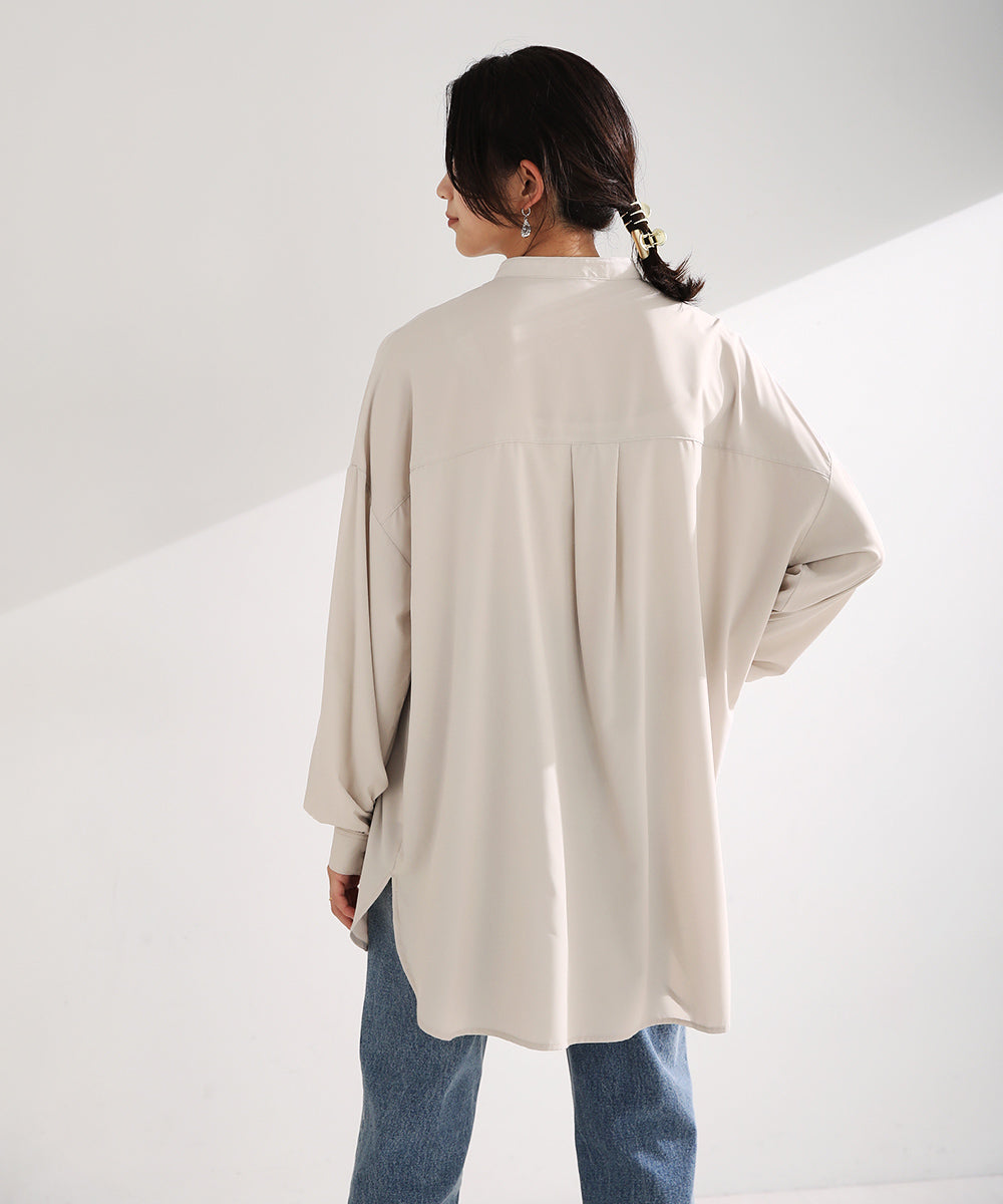 BouJeloud シルキーストレッチシャツチュニック