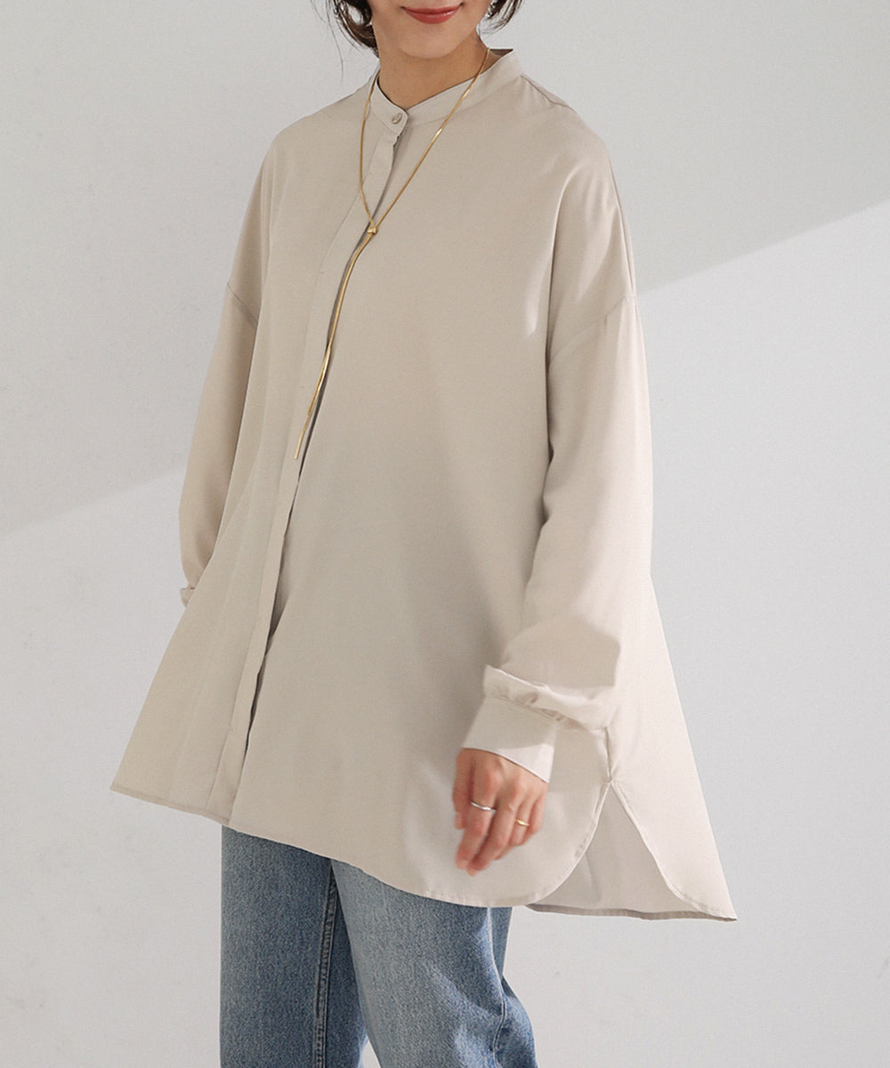 BouJeloud シルキーストレッチシャツチュニック